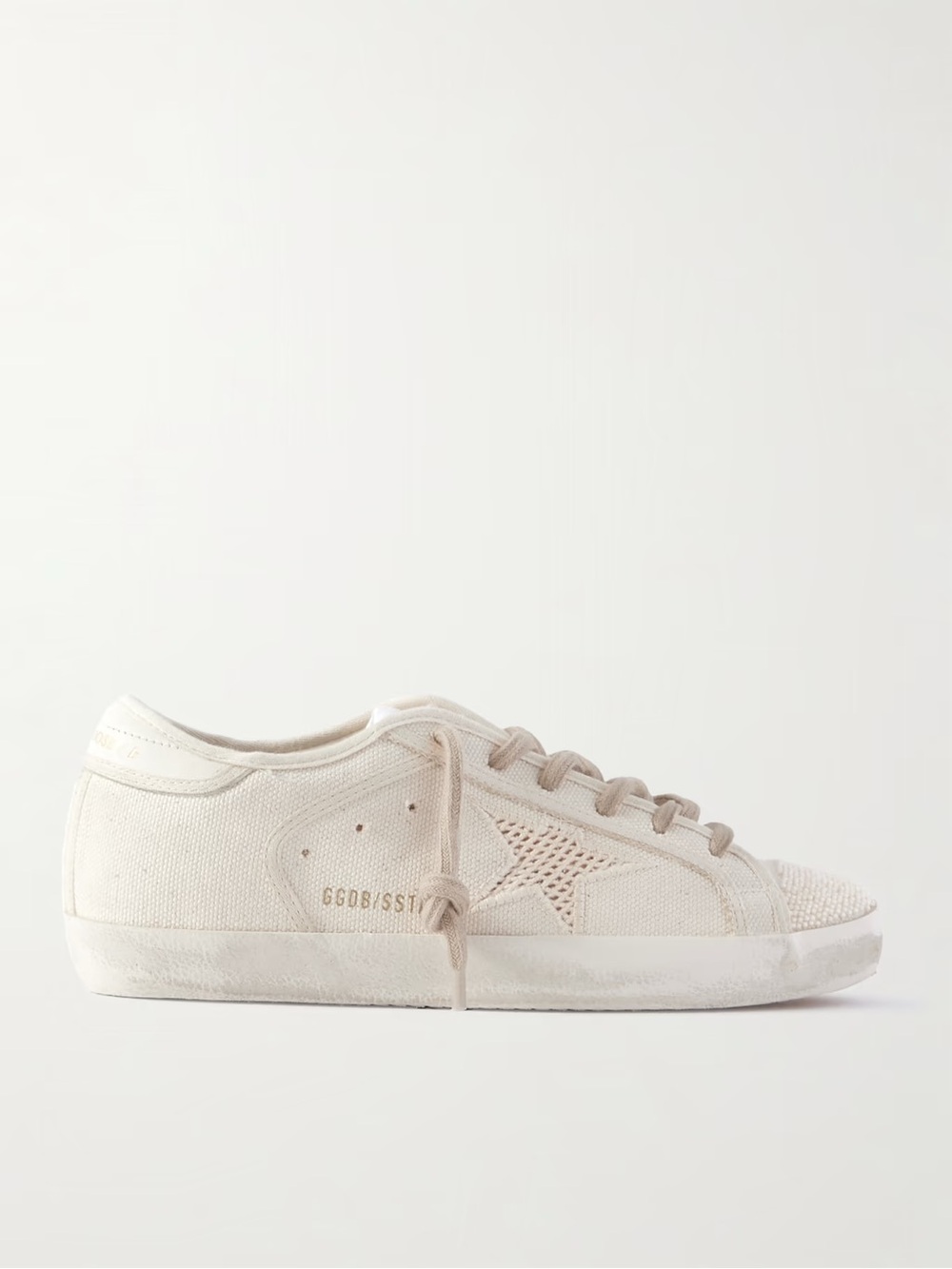 Golden Goose Superstar Sneaker Pearl Canvas/Leather Trim/Beaded sz 39 New in Box